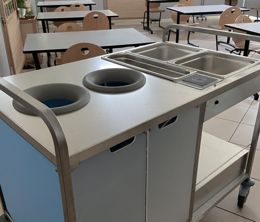 chariot débarrassage en rfid ehpad